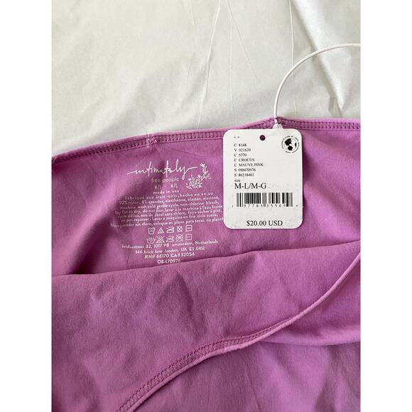 NWT Free People Skinny Strap Seamless Brami in Color Crocus/Mauve Pink Size M/L - Picture 2 of 5